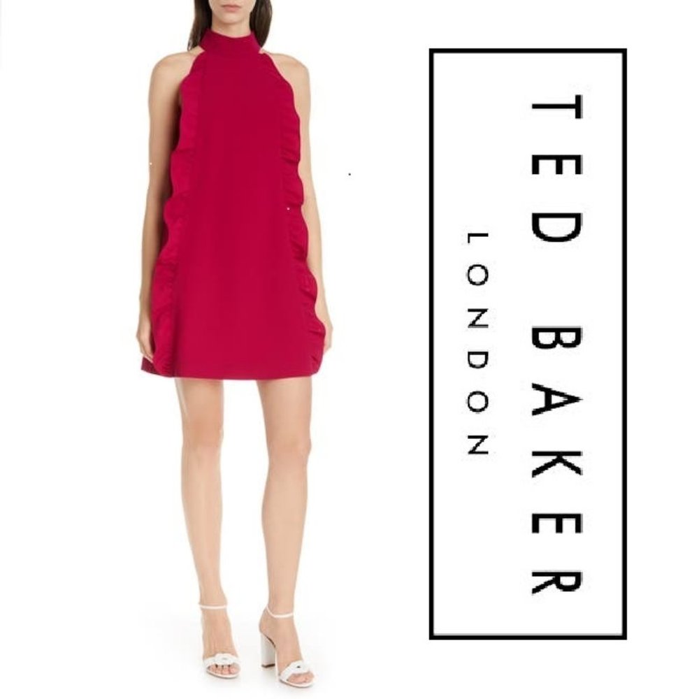 NWT! TED BAKER Torriya Ruffle Tunic Dress